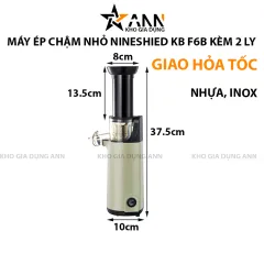Máy Ép Chậm Nhỏ Nineshied KB F6B Máy Ép Trái Cây Kèm 2 Ly Nhựa 37.5x10cm