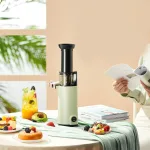Máy Ép Chậm Nhỏ Nineshied KB F6B Máy Ép Trái Cây Kèm 2 Ly Nhựa 37.5x10cm