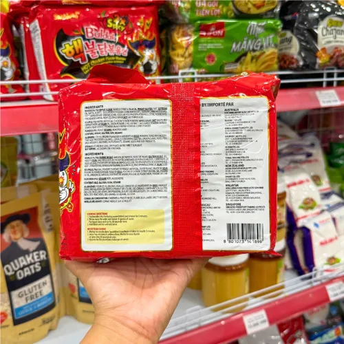 Mì Cay Samyang Bludak Đỏ 2x Hàn Quốc Lốc 5 Gói (140g/Gói) - Mì Khô Gà Siêu Cay 2x Màu Đỏ