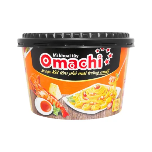 Mì Trộn Xốt Tôm Phô Mai Trứng Muối OMACHI Dạng Tô 105g