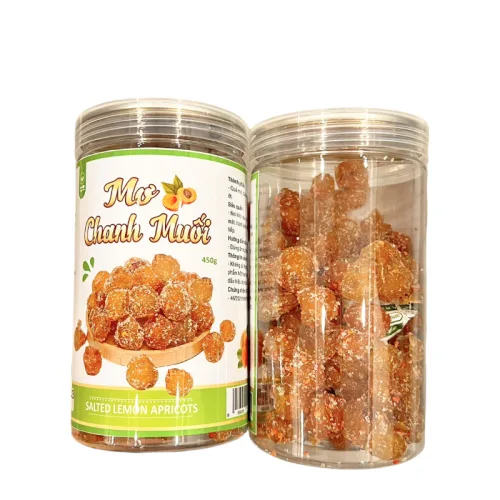 Mơ Sấy Chanh Muối Thơm Ngon 450g Hộp Pet phù hợp để tham khảo khi chọn đồ ăn vặt