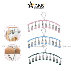 Móc Kẹp Quần Áo Đồ Lót Bằng Inox - Móc Kẹp Phơi Tất Vớ Đồ Lót Bọc Nhựa Pvc Cao Cấp