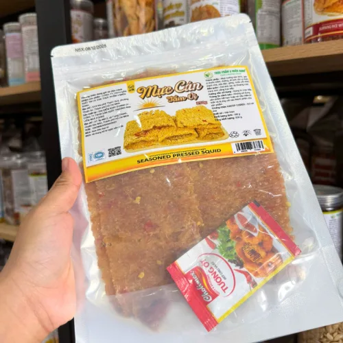 Mực Cán Tẩm Vị  250g - Túi Zip Bạc