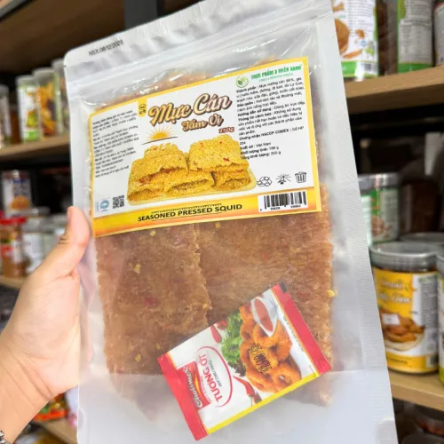 Mực Cán Tẩm Vị  250g - Túi Zip Bạc
