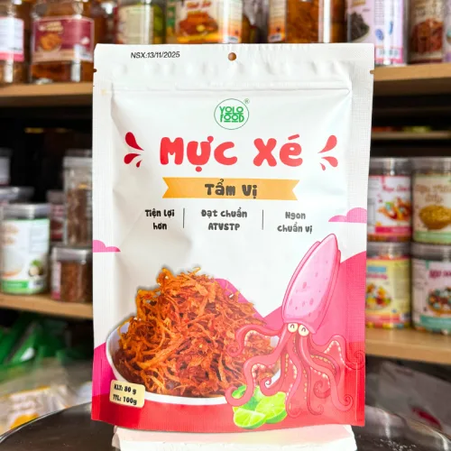 Mực Xé Tẩm Vị Thương Hiệu Yolo Thơm Ngon Gói 100g