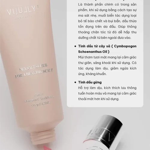 Muối Tẩy Tế Bào Chết Da Đầu Muối Biển Vijully Màu Vàng Cho Tóc Nhuộm