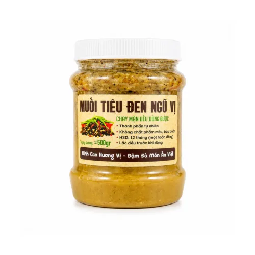 Muối Tiêu Sữa Ngũ Vị - Muối Tiêu Đen Ngũ Vị Loại Đặc Biệt 500g