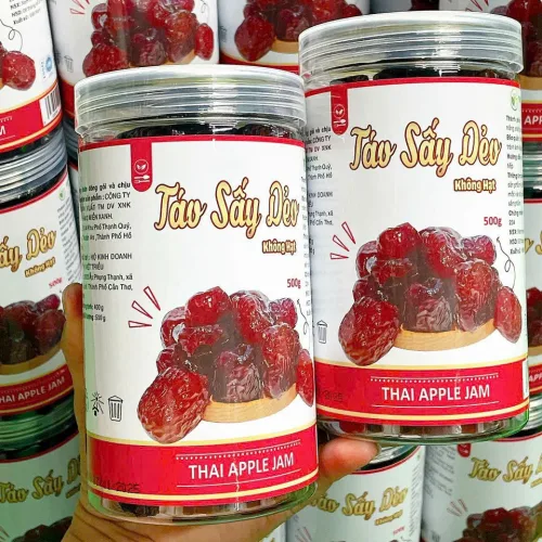 Táo Sấy Dẻo Không Hạt Thơm Ngon Hộp 500g