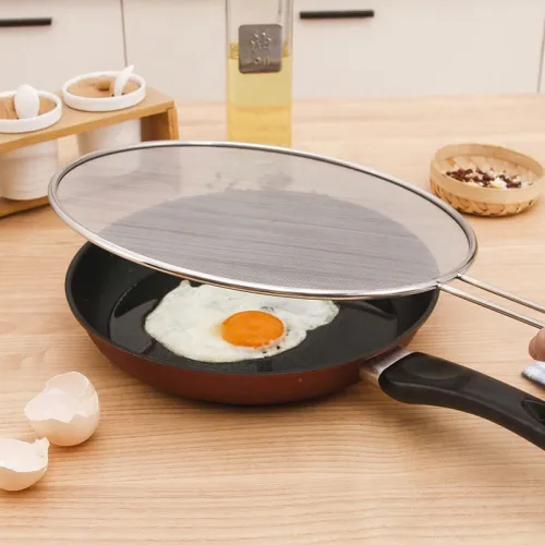 Nắp Đậy Chảo Bằng Lưới Inox Dạng Tròn Tránh Văng Dầu 29cm