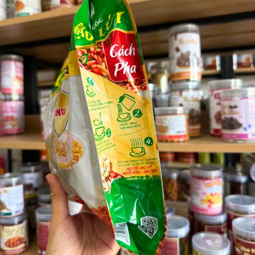 Ngũ Cốc Gạo Lứt Huyết Rồng Hạt Sen 400g - Ngũ Cốc Nutri Life's - Ngũ Cốc Dinh Dưỡng 16 Gói