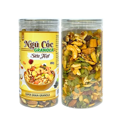 Ngũ Cốc Granola Siêu Hạt Hộp 500g Thơm Ngon hộp