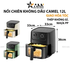 Nồi Chiên Không Dầu Camel 12L Mẫu Mới 33x33x36cm