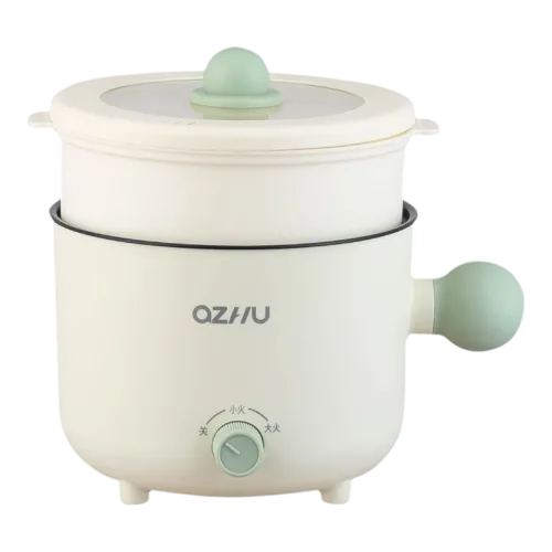 Nồi Lẩu Điện Mini 2 Tầng Đa Năng Kèm Giá Hấp Có Tay Cầm 1.8L 17.5x17.5x27cm
