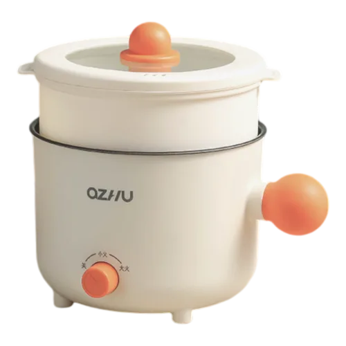 Nồi Lẩu Điện Mini 2 Tầng Đa Năng Kèm Giá Hấp Có Tay Cầm 1.8L 17.5x17.5x27cm
