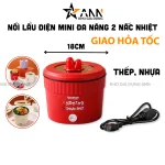 Nồi Lẩu Điện Mini Đa Năng 2 Nấc Nhiệt - Nồi Nấu Mì Dung Tích 1.5L 18cm