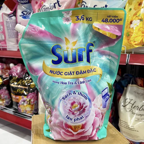 Nước Giặt SURF Túi Hương Hoa Trà & Linh Lan 3.6kg - Túi Xanh