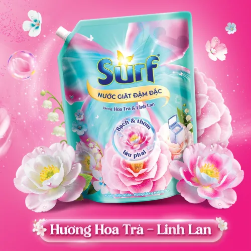 Nước Giặt SURF Túi Hương Hoa Trà & Linh Lan 3.6kg - Túi Xanh