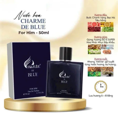 Nước Hoa Nam Charme De Blue 50ml - Mùi Hương Sang Trọng Cuốn Hút