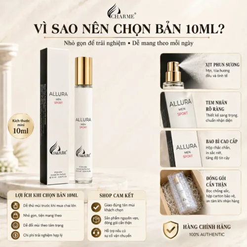 Nước Hoa Nam Charme Allura Men Sport 10ml - Hương Thơm Sang Trọng Tự Tin
