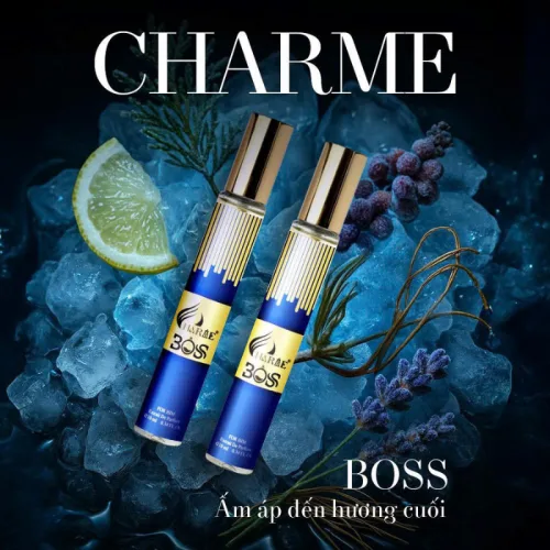 Chai nước hoa đặt giữa đá lạnh và lát chanh, hợp đoạn nói về mở đầu tươi mát.