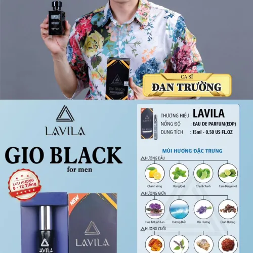 Nước Hoa Nam Lavila Gio Black Mini 15ml
