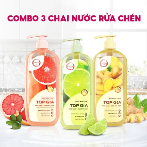 Nước Rửa Chén Top Gia Hương Bưởi Hồng 1kg/Chai