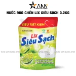 Nước Rửa Chén Túi LIX Siêu Sạch Hương Chanh 3.2kg