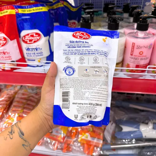 Nước Rửa Tay LIFEBUOY Sữa Dưỡng Ẩm Túi 400g - Túi Xanh Dương
