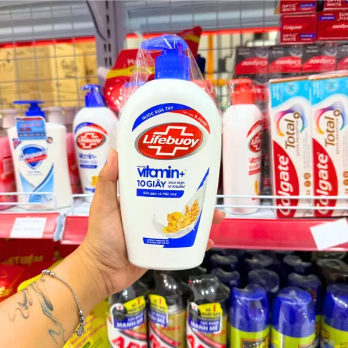 Nước Rửa Tay Lifebuoy Sữa Gạo Và Mật Ong Chai 450g  - Chai Xanh Dương