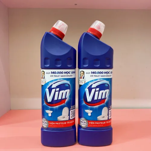 Nước Tẩy Bồn Cầu Vim 880ml - Chai Khử Mùi Bồn Cầu Diệt Khuẩn Siêu Sạch Tiết Kiệm Tặng 1 Cây Cọ Bồn Cầu
