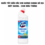 Nước Tẩy Bồn Cầu Vim Hương Chanh Sả Dịu Mát 880ml - Chai Màu Trắng