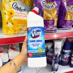 Nước Tẩy Bồn Cầu Vim Hương Chanh Sả Dịu Mát 880ml - Chai Màu Trắng