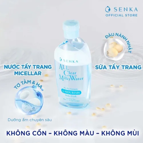 Nước Tẩy Trang Senka All Clear Micellar 230ml Hỗ Trợ Dưỡng Ẩm Sạch Sâu Làm Sáng Da