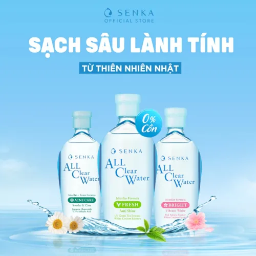 Nước Tẩy Trang Senka All Clear Micellar Bright Màu Hồng 230ml