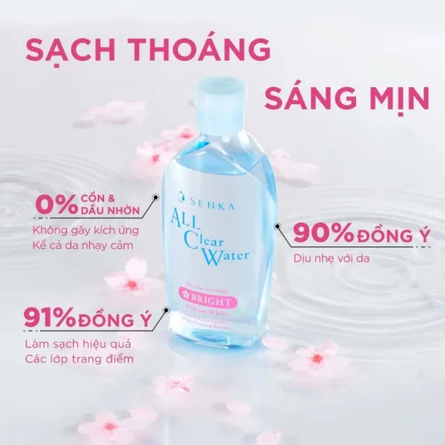 Nước Tẩy Trang Senka All Clear Micellar Bright Màu Hồng 230ml
