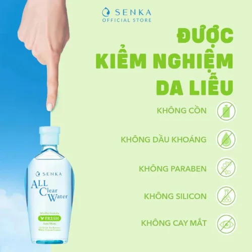 Nước Tẩy Trang Senka All Clear Micellar Fresh Màu Xanh Lá 230ml - Dành Cho Da Dầu Nhờn