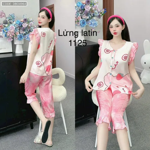 Đồ bộ latin siêu mát quần lửng áo sát nách bèo