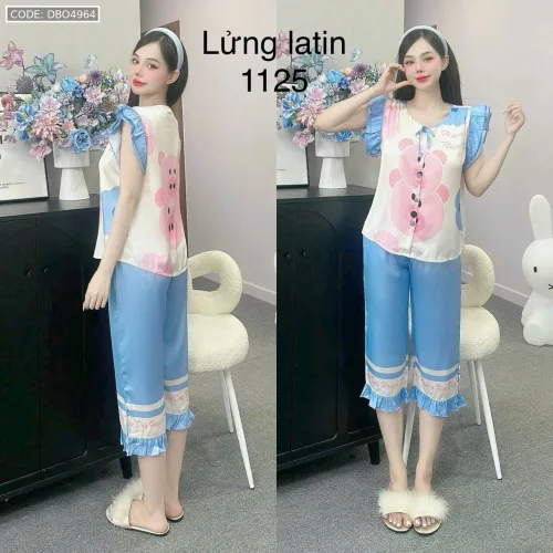 Đồ bộ latin siêu mát quần lửng áo sát nách bèo