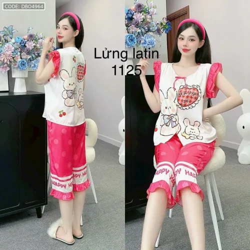 Đồ bộ latin siêu mát quần lửng áo sát nách bèo