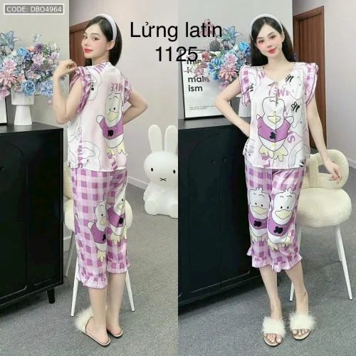 Đồ bộ latin siêu mát quần lửng áo sát nách bèo