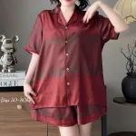 Đồ Bộ Ngủ Tay Ngắn Quần Đùi Nữ Họa Tiết Sang Trọng Mặc Mát Thoải Mái Big Size 50–80kg