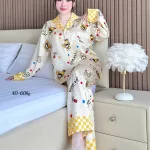 Đồ Bộ Ngủ Nữ - Đồ Bộ Tay Dài Quần Dài Họa Tiết Đơn Giản Mặc Mát Thoải Mái Size Thường 40–60kg