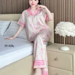 Đồ Bộ Ngủ Nữ - Đồ Bộ Quần Dài Tay Ngắn Họa Tiết Đơn Giản Mặc Mát Thoải Mái Size Thường 40–60kg