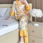 Đồ Bộ Ngủ Nữ - Đồ Bộ Tay Lỡ Quần Dài Họa Tiết Đơn Giản Mặc Mát Thoải Mái Size Thường 40–65kg