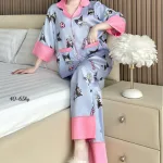 Đồ Bộ Ngủ Nữ - Đồ Bộ Tay Lỡ Quần Dài Họa Tiết Đơn Giản Mặc Mát Thoải Mái Size Thường 40–65kg
