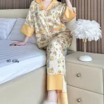 Đồ Bộ Ngủ Nữ - Đồ Bộ Tay Lỡ Quần Dài Họa Tiết Đơn Giản Mặc Mát Thoải Mái Size Thường 40–65kg