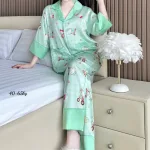 Đồ Bộ Ngủ Nữ - Đồ Bộ Tay Lỡ Quần Dài Họa Tiết Đơn Giản Mặc Mát Thoải Mái Size Thường 40–65kg