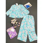 Đồ Bộ Nữ Áo Babydoll Tay Dài Quần Dài Họa Tiết Sang Trọng Vải Tole Mịn Mát Size 45-62kg