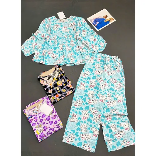 Đồ Bộ Nữ Áo Babydoll Tay Dài Quần Dài Họa Tiết Sang Trọng Vải Tole Mịn Mát Size 45-62kg