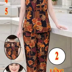 Đồ bộ nữ áo tay cánh tiên quần lửng tole nhung Thành Đạt ms2 - 2345